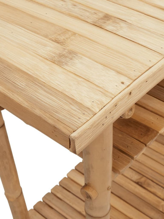 Garten- und Terrassentisch aus Bambus Braune 90x37x75cm