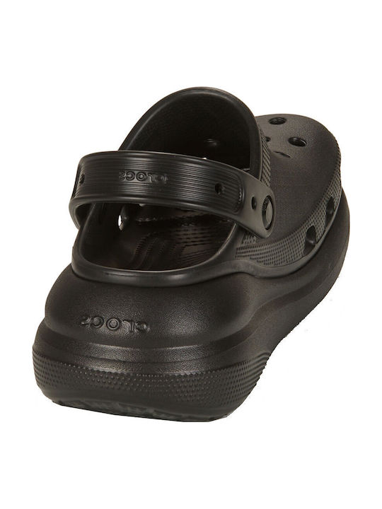 Crocs Classic Crush Γυναικεία Σαμπό Μαύρα