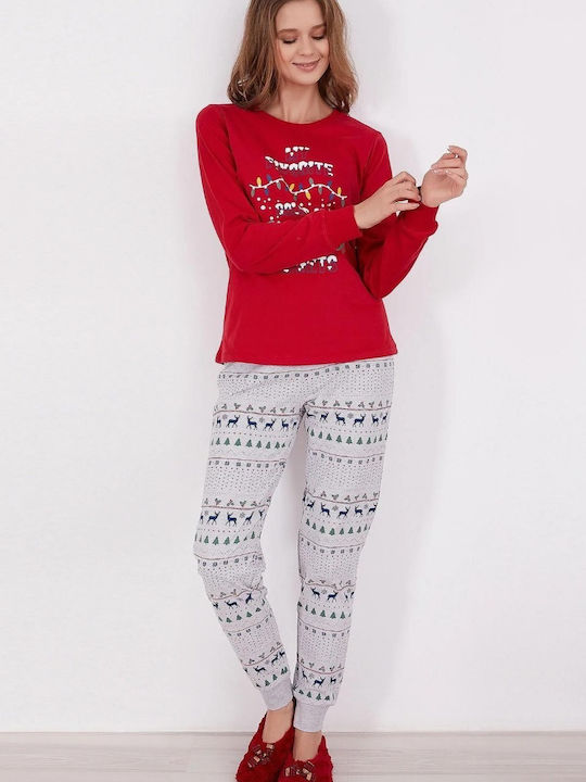 Roly Poly Winter Damen Pyjama-Set Red