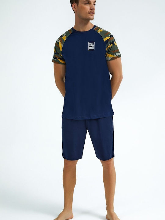 Roly Poly Καλοκαιρινή Ανδρική Πιτζάμα Navy Μπλε