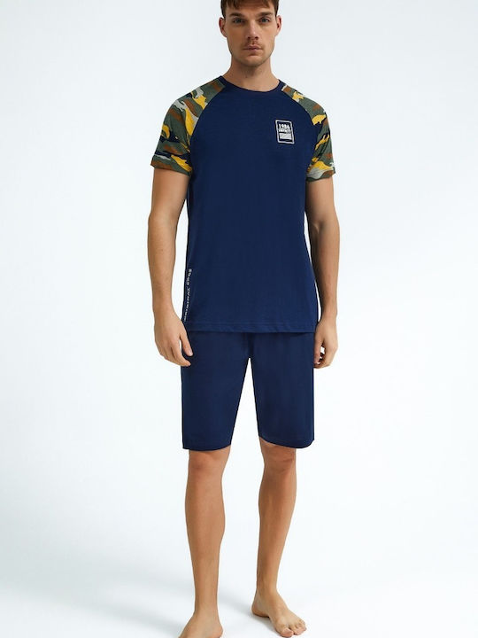 Roly Poly Καλοκαιρινή Ανδρική Πιτζάμα Navy Μπλε