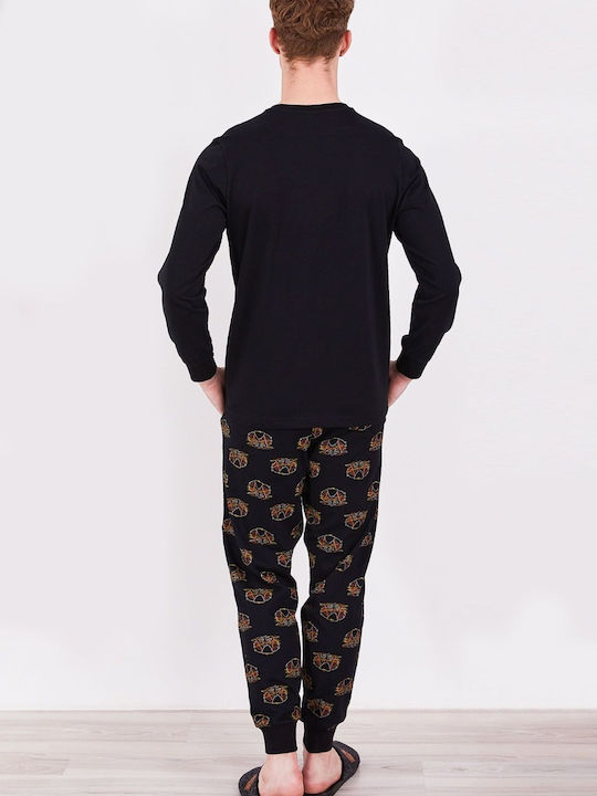 Roly Poly Men's Winter Cotton Pajamas Set Black