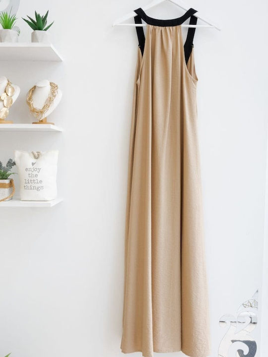 Belle Femme Maxi Dress Beige