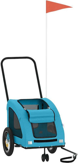 vidaXL Remorcă bicicletă pentru transport câine până la 30kg Albastru M125xL53xA52cm.