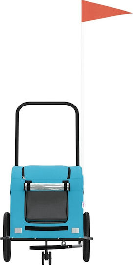 vidaXL Remorcă bicicletă pentru transport câine până la 30kg Albastru M125xL53xA52cm.