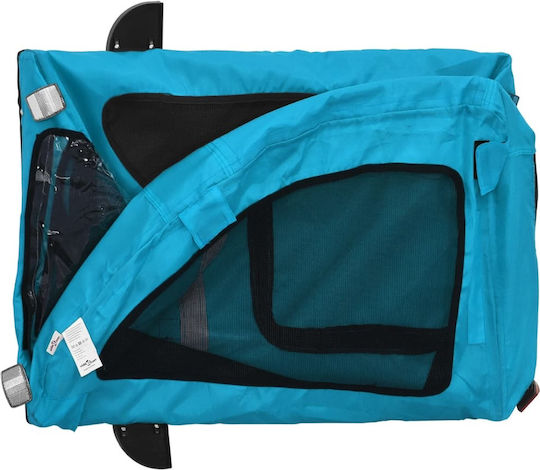 vidaXL Remorcă bicicletă pentru transport câine până la 30kg Albastru M125xL53xA52cm.