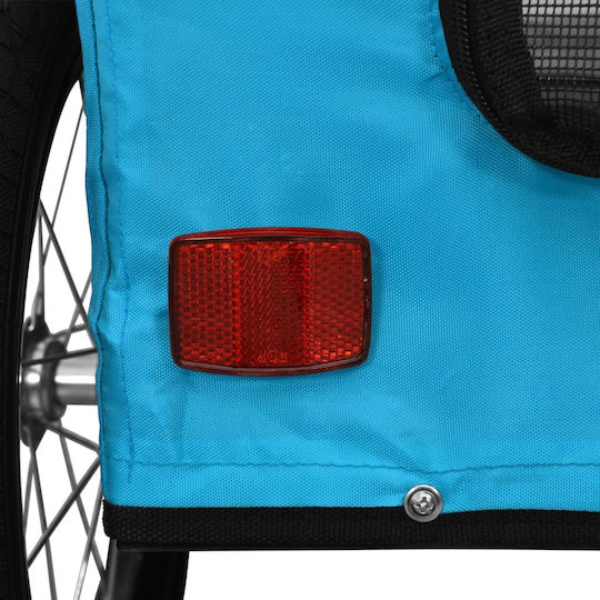 vidaXL Remorcă bicicletă pentru transport câine până la 30kg Albastru M125xL53xA52cm.