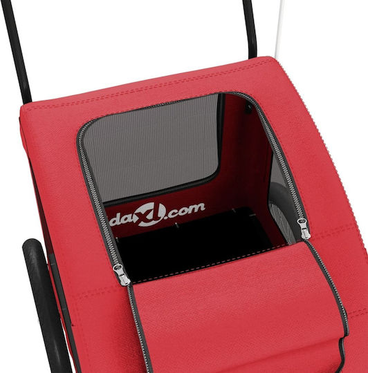 vidaXL Fahrradanhänger für Hunde bis 30kg Rot L125xB53xH52cm.