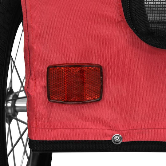 vidaXL Fahrradanhänger für Hunde bis 30kg Rot L125xB53xH52cm.