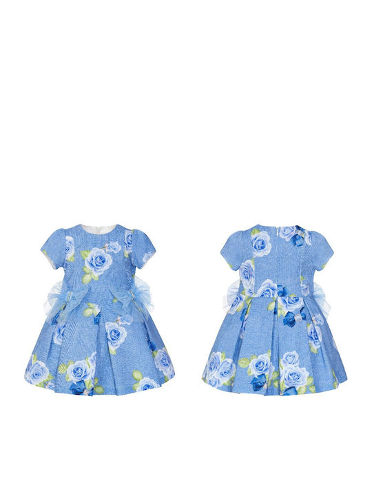 Children's Dress Short Sleeve Tulle Blue