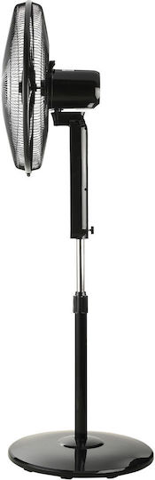 Estia Bow Ανεμιστήρας Ορθοστάτης 75W Διαμέτρου 45cm με Τηλεχειριστήριο Μαύρος