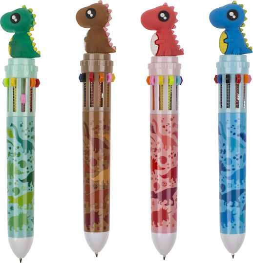 Dinosaur Pens 10 Colored Tips Multicolored Plastic 4 Colors Artelibre 06530155