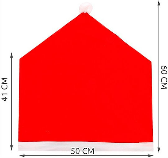Set de huse pentru spătarul scaunului Zola 6 bucăți model pălărie de Moș Crăciun 65x50 cm