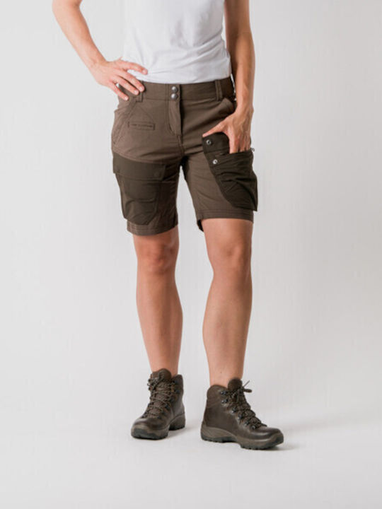 Northfinder Hybrid Stretch Women's Hiking Short Trousers Brown