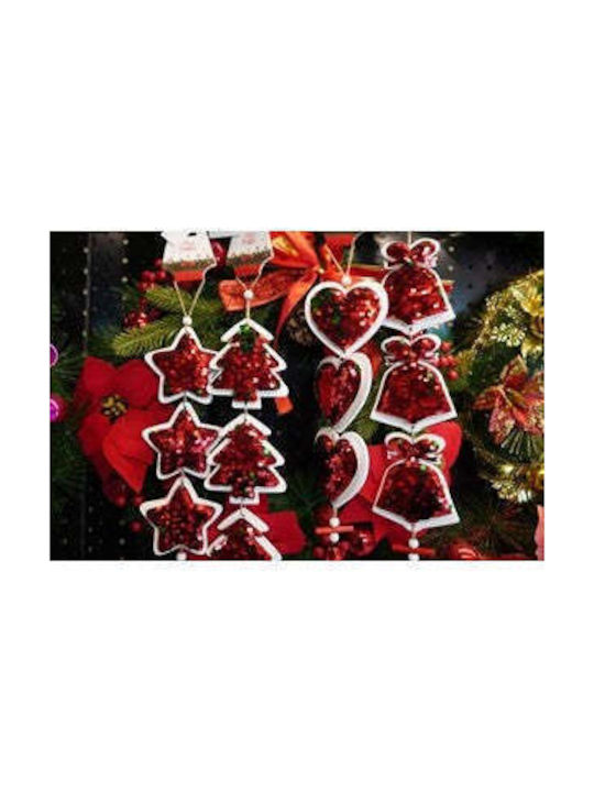 Ornament suspendat cu pantaloni evazati Din lemn Roșie 8x20buc
