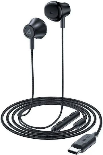 Acefast In-Ear Freisprecheinrichtung Kopfhörer mit Stecker USB-C Schwarz