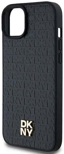 Dkny Pu-Leder Wiederholungsmuster Stapel-Logo Magsafe Hülle Iphone 15 Schwarz