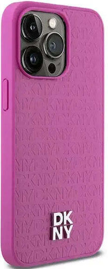 Dkny Pu Кожен Калъф с Повтарящ се Мотив на Лого Stack Magsafe за Iphone 15 Pro Max Розов