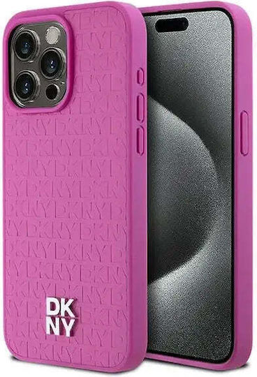 Dkny Pu Кожен Калъф с Повтарящ се Мотив на Лого Stack Magsafe за Iphone 15 Pro Max Розов