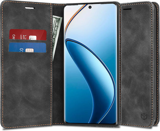 Techsuit Back Cover Δερματίνης Μαύρο (Realme 12 Pro)