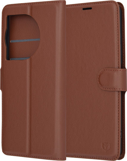 Techsuit Книга Кожа Кафяв (OnePlus 12R)
