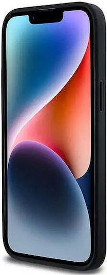 Dkny Pu Кожен калъф с каре и ивици за iPhone 14 Pro Max, черен