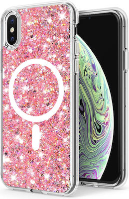 Techsuit Umschlag Rückseite Rosa (iPhone XS Max)