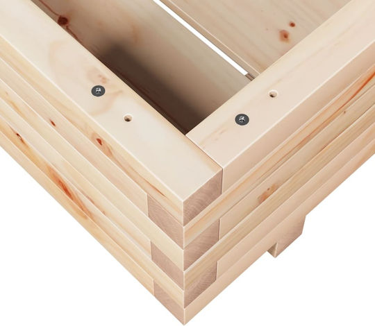 vidaXL Garden Planter Box Wooden Brown 50x50x26.5cm.