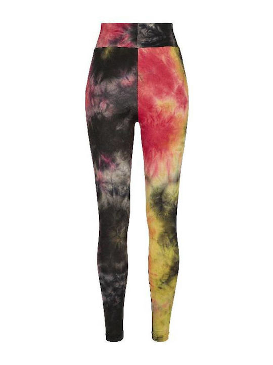 Frauen Leggings Hochgeschnitten Royalblue/brightyellow