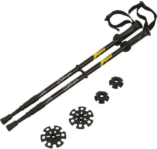 Ande Ande Spluga Telescopice Baston de trekking din aluminiu 2 buc Negre