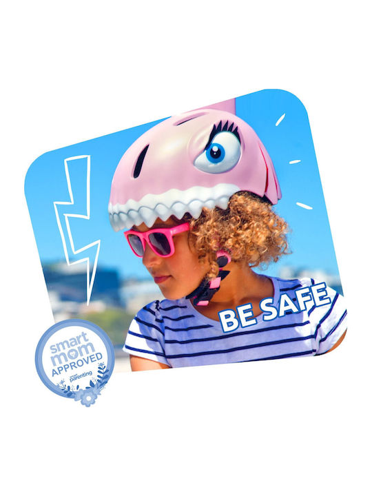 Crazy Safety Pink Shark Παιδικό Κράνος για Ποδήλατο Πόλης Ροζ