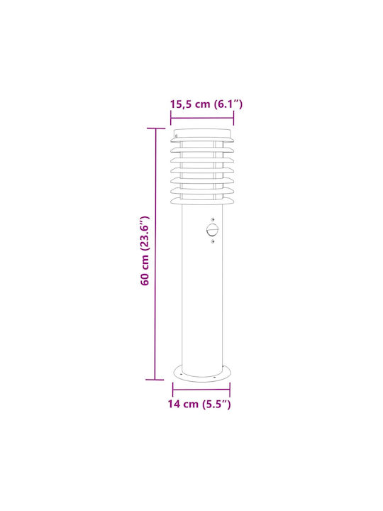 vidaXL Φωτιστικό Κολωνάκι Εξωτερικού Χώρου 40W IP44 για Ντουί E27 Μαύρο