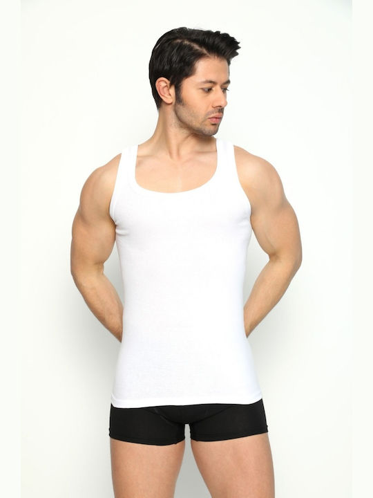 Tricou De Corp Pentru Bărbați Fără Mâneci În Culoare Albă
