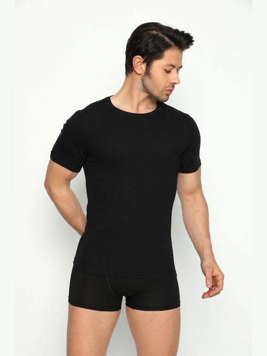 Tricou De Corp Pentru Bărbați Mâneca Scurtă Negru