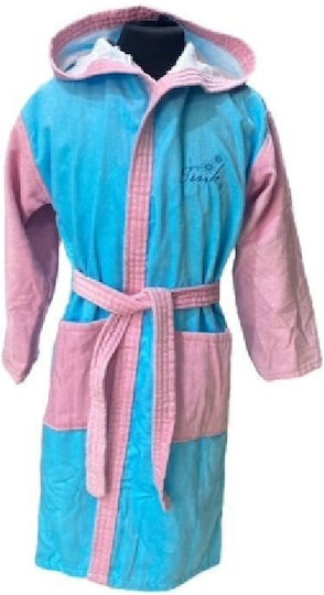Limneos Kids Hooded Bathrobe Light Blue