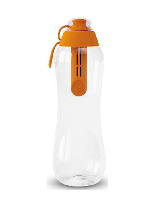 Dafi Plastic Water Bottle with Mouthpiece and Filter 500ml Orange