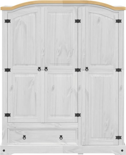 Dreifachtür Kleiderschrank Corona White 151.5x52x186cm