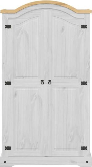 Двойна врата Гардероб Corona Бял 102x52x186см