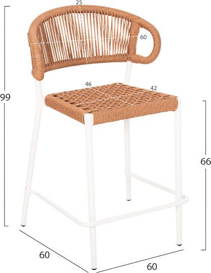 Σκαμπό Μπαρ από Αλουμίνιο Eulo Λευκό 60x60x99cm Σκαμπό Μπαρ από Αλουμίνιο Eulo Λευκό 60x60x99cm