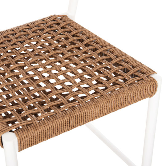 Outdoor Bar Garden Stool Made of Aluminum Eulo White 60x60x99cm