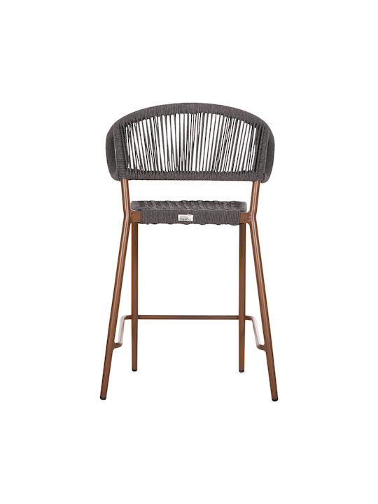 Hocker für Bar Für den Außenbereich aus Aluminium Eulo Gray 1Stück 60x60x99cm