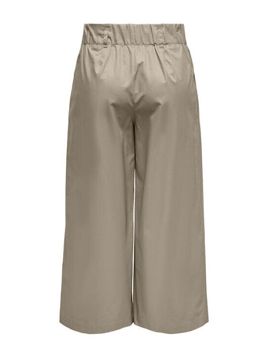 Only Women's High Waist Culottes in Loose Fit Beige