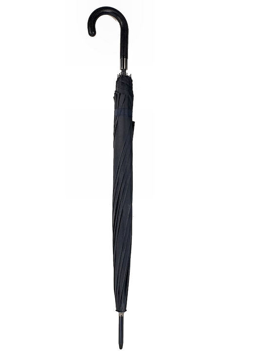 Rain Automatic Umbrella with Walking Stick Black A165