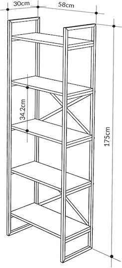 Bibliothek Dusan Sepet Eiche 58x30x175cm