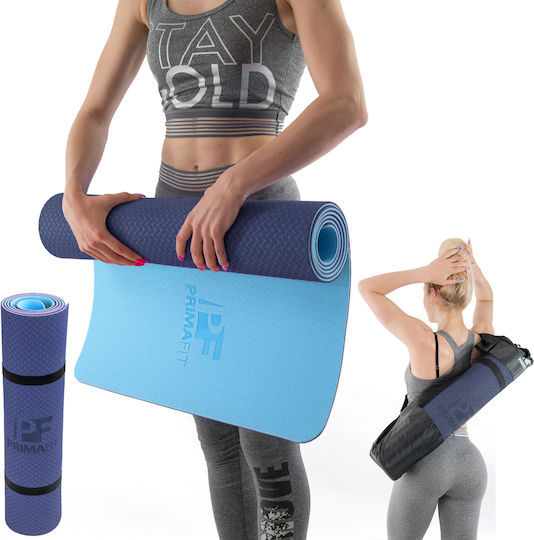 PrimaFit Στρώμα Γυμναστικής Yoga Μπλε (183x61cm)