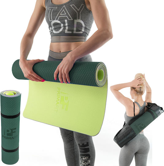 PrimaFit Упражнение Мат Йога Зелен (183x61см)
