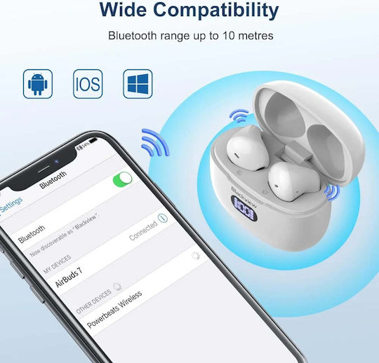 BlackView AirBuds 7 Bluetooth Handsfree Earphones with Sweat Resistance and Charging Case White