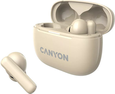 Canyon TWS-10 In-ear Bluetooth Handsfree Ακουστικά με Θήκη Φόρτισης Μπεζ