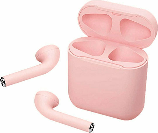 i12 Touch Earbud Bluetooth Handsfree Earphones with Charging Case Pink
