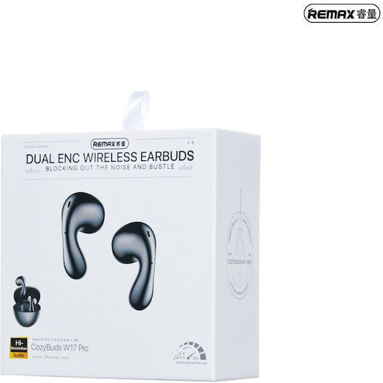 Remax W17 Pro Earbud Bluetooth Handsfree Ακουστικά με Θήκη Φόρτισης Γκρι